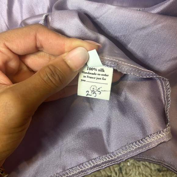 Maison Cleo AGNES deep red duchesse silk blouse Size L NWT - Picture 5 of 11